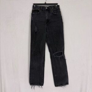 Abercrombie & Fitch The 90's Straight Ultra High Rise Distressed Jeans Size 26